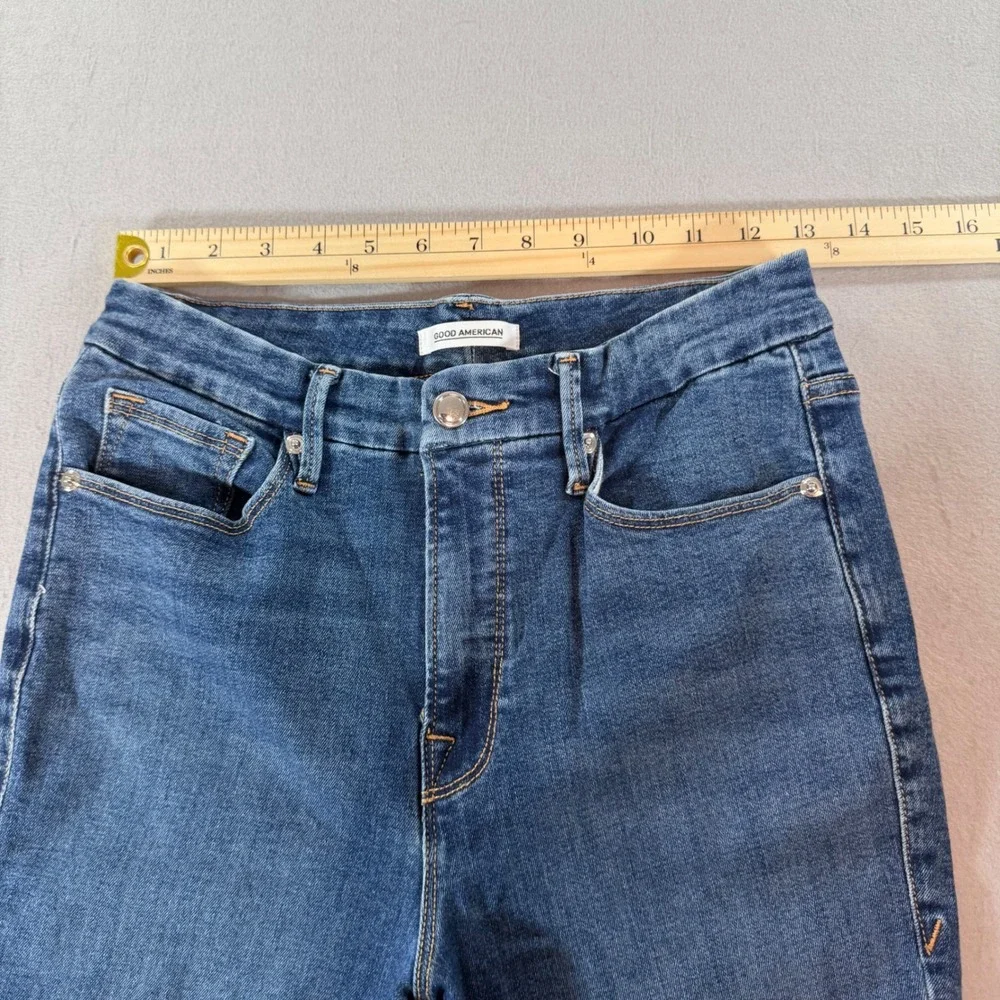 Good American Good Legs Skinny Jeans Womens 29 Distressed Raw Hem